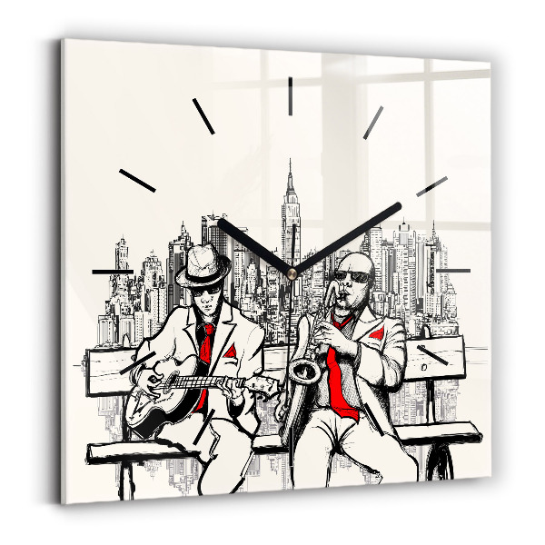 Square wall clock Jazz in New York