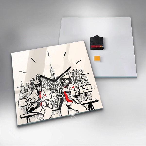 Square wall clock Jazz in New York
