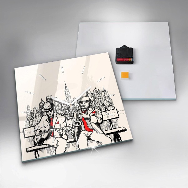 Square wall clock Jazz in New York
