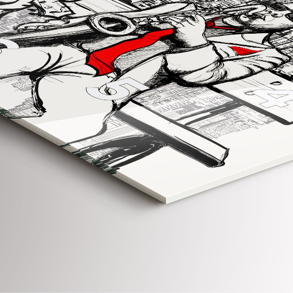 Square wall clock Jazz in New York