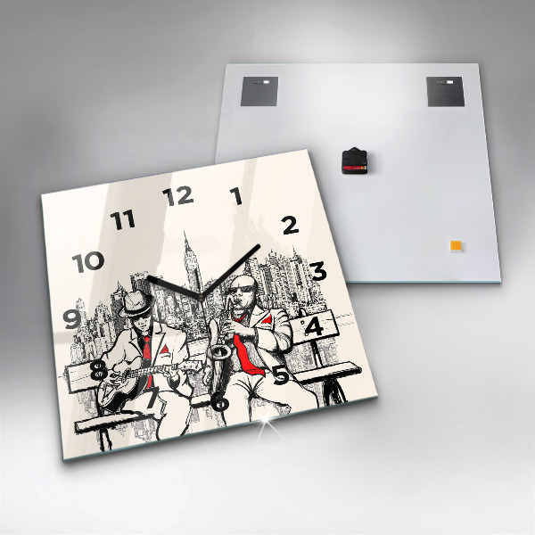 Square wall clock Jazz in New York