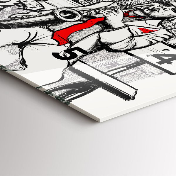 Square wall clock Jazz in New York