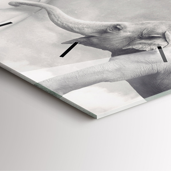 Square wall clock Elephant