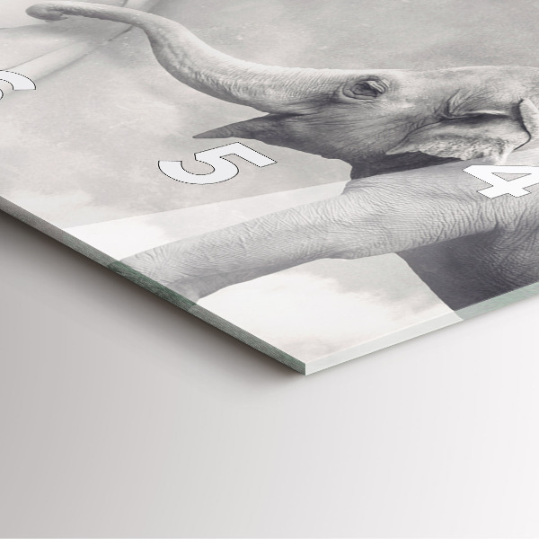 Square wall clock Elephant