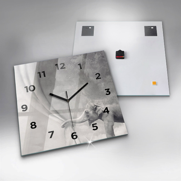 Square wall clock Elephant