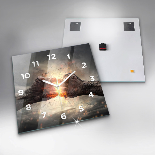 Square wall clock Fists Strength Power