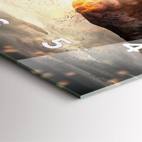 Square wall clock Fists Strength Power