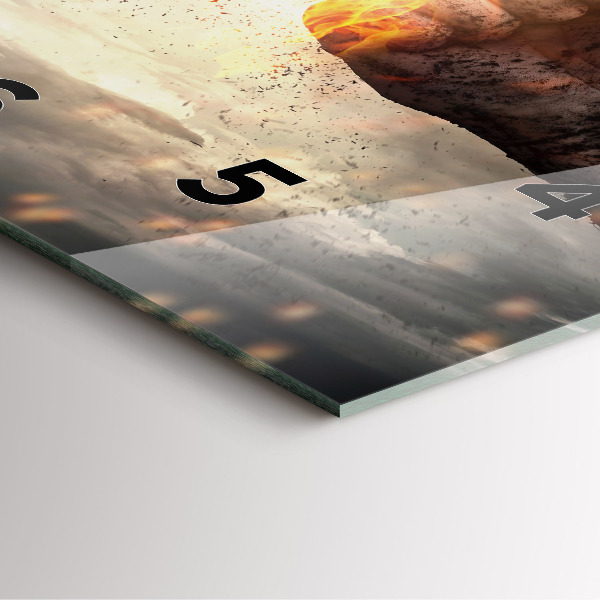 Square wall clock Fists Strength Power