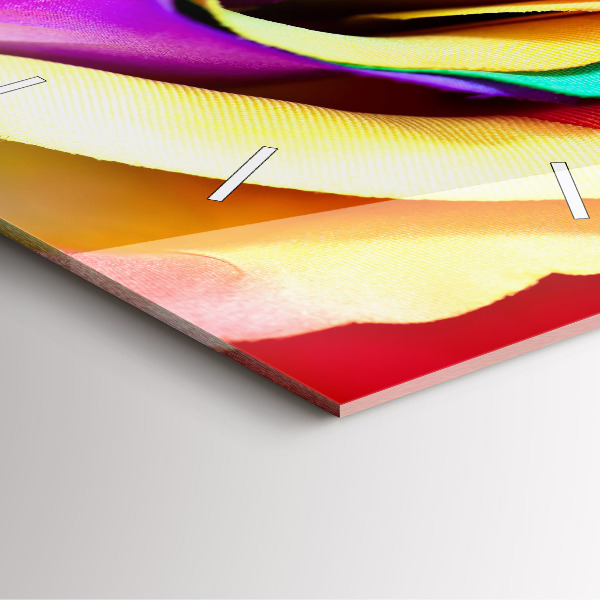 Square wall clock Rainbow Rose
