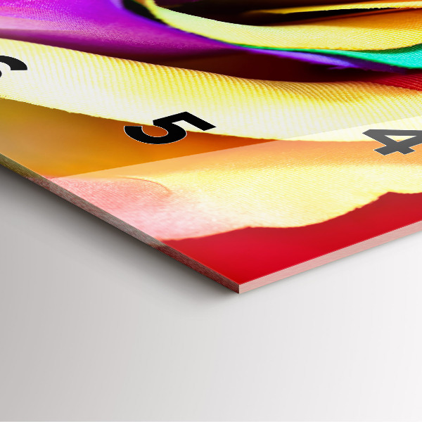 Square wall clock Rainbow Rose