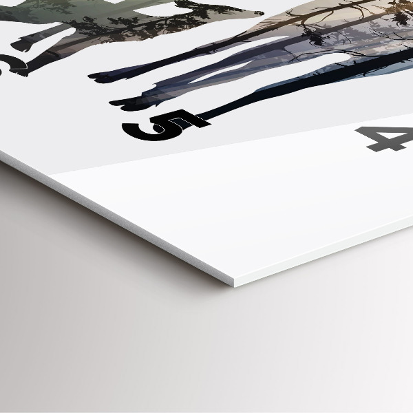 Square wall clock Deer family