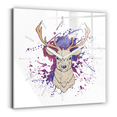 Square wall clock Deer vector illustration