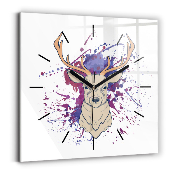Square wall clock Deer vector illustration