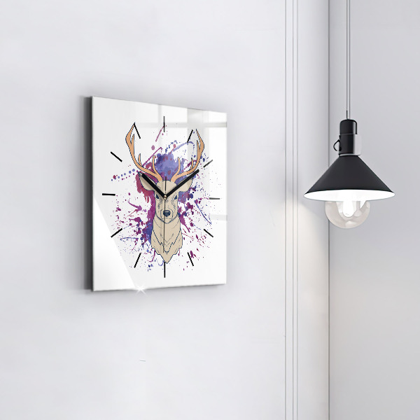 Square wall clock Deer vector illustration