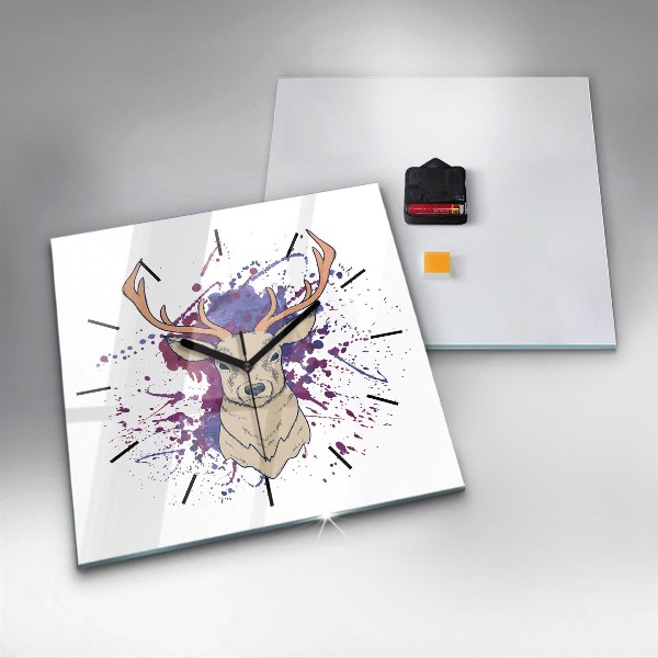 Square wall clock Deer vector illustration
