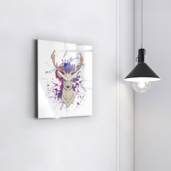 Square wall clock Deer vector illustration
