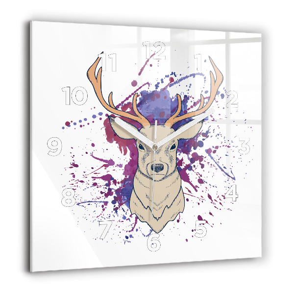 Square wall clock Deer vector illustration