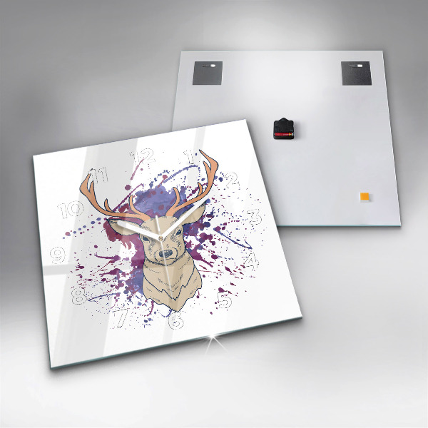 Square wall clock Deer vector illustration