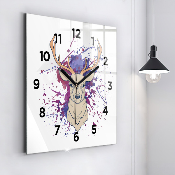 Square wall clock Deer vector illustration