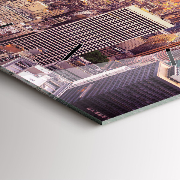 Square wall clock Sunset New York