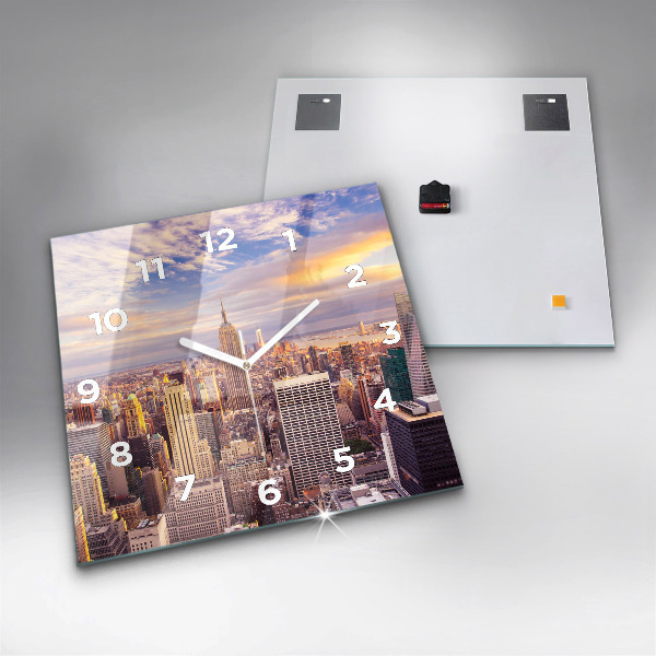 Square wall clock Sunset New York