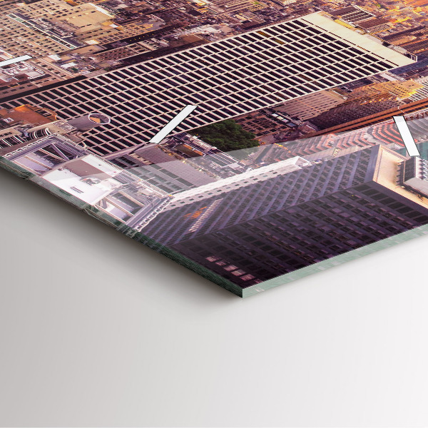 Square wall clock Sunset New York