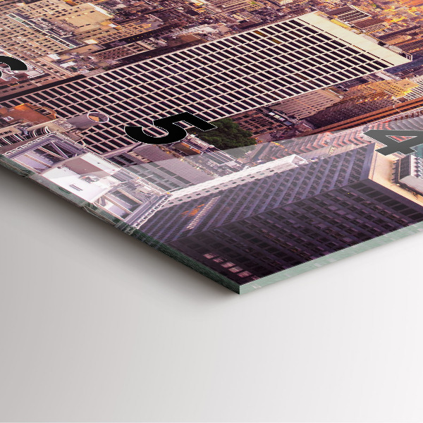 Square wall clock Sunset New York