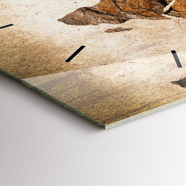 Square wall clock Vintage world map