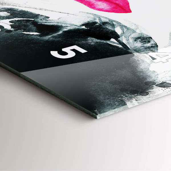 Square wall clock Portrait of a woman red lips