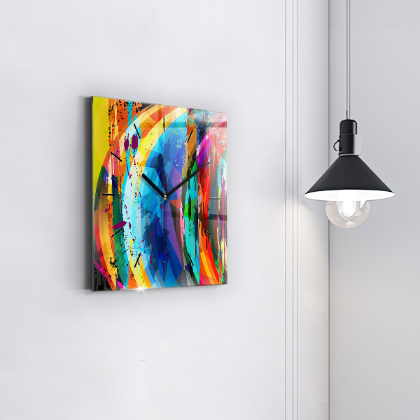 Square wall clock Abstract background