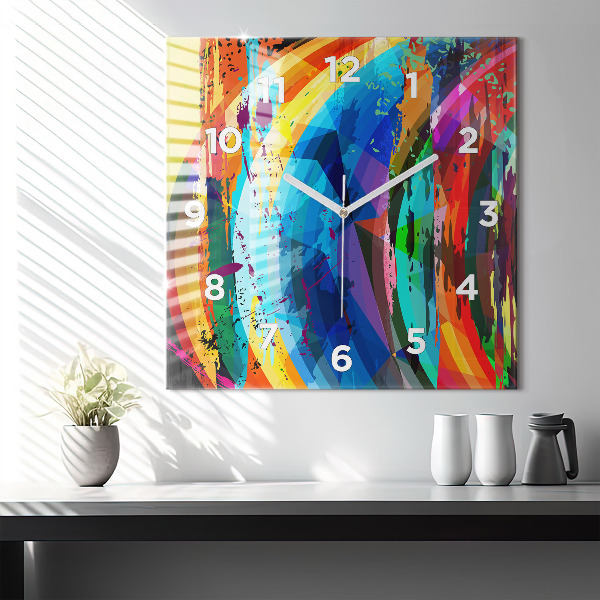 Square wall clock Abstract background