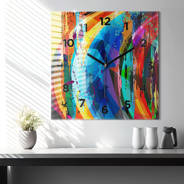 Square wall clock Abstract background