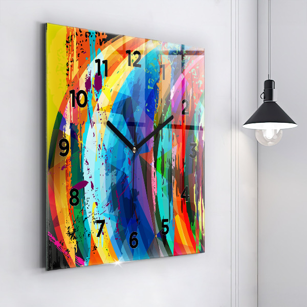 Square wall clock Abstract background