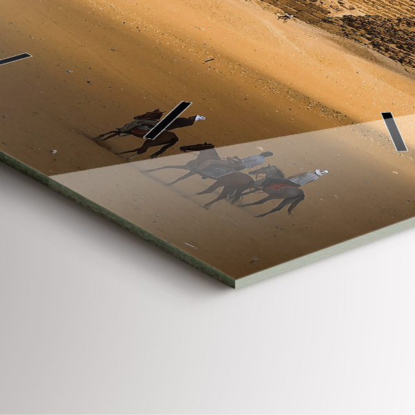 Square wall clock Pyramids and sunset