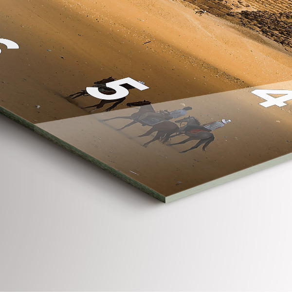 Square wall clock Pyramids and sunset