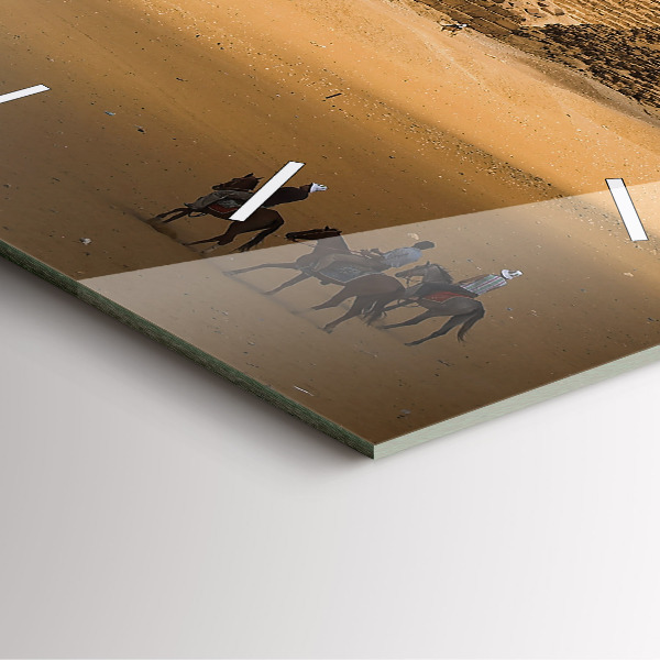 Square wall clock Pyramids and sunset