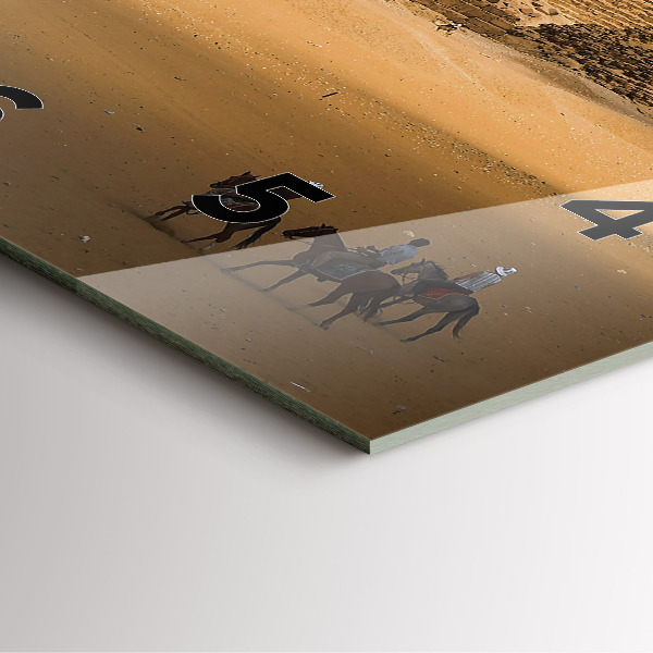 Square wall clock Pyramids and sunset