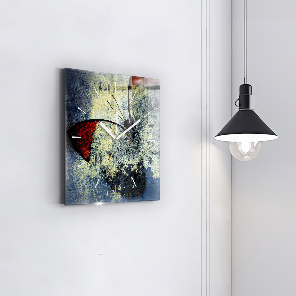 Square wall clock Butterfly vintage style