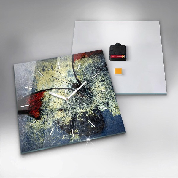 Square wall clock Butterfly vintage style
