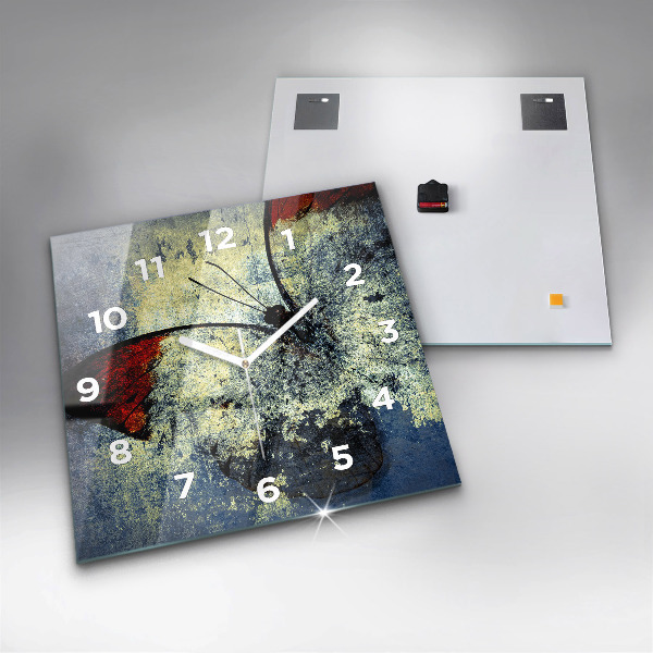 Square wall clock Butterfly vintage style