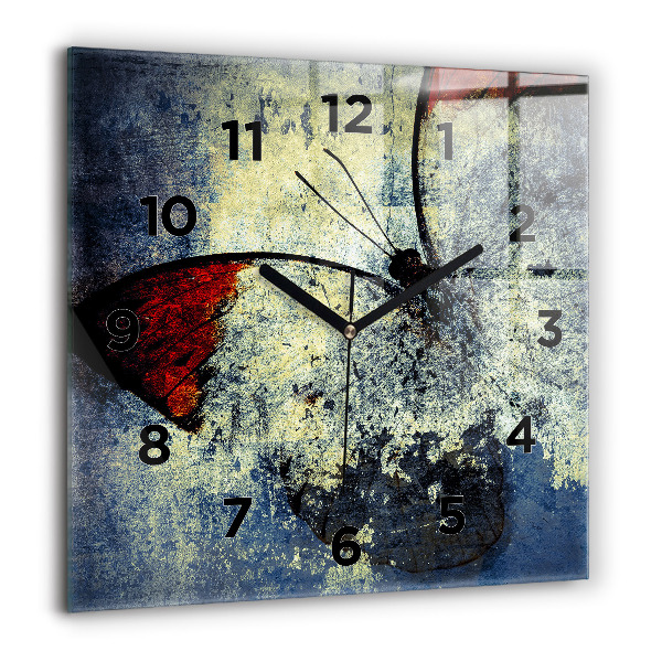 Square wall clock Butterfly vintage style