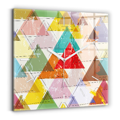 Square wall clock Geometric Triangles