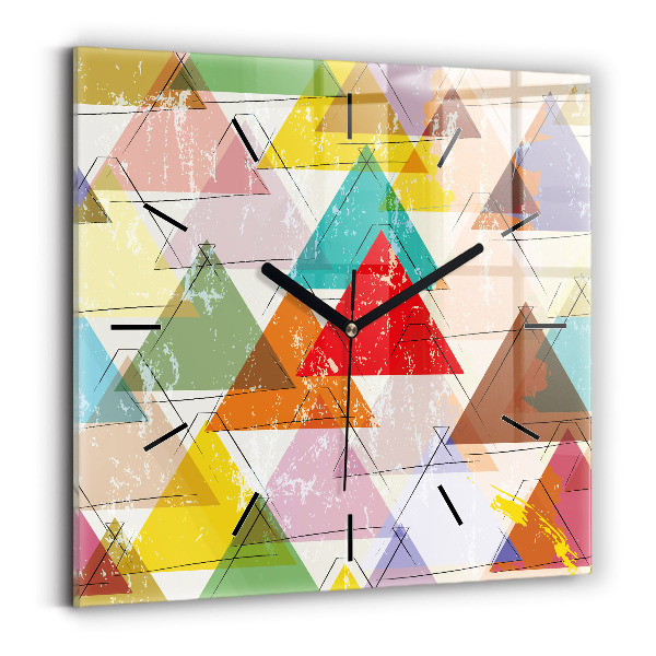 Square wall clock Geometric Triangles
