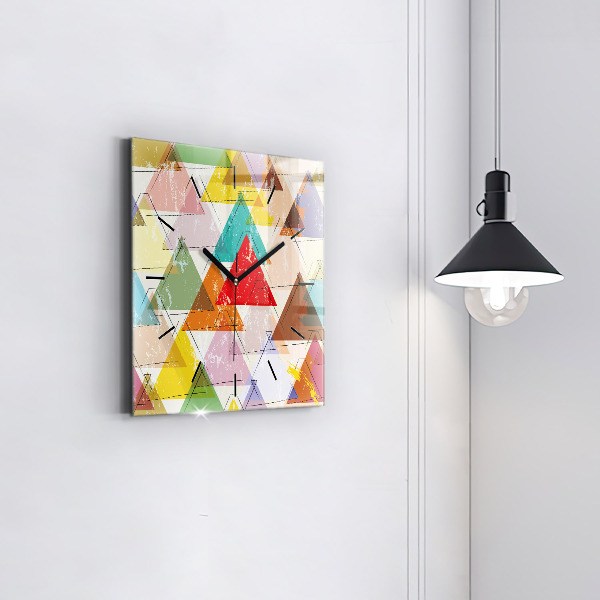 Square wall clock Geometric Triangles
