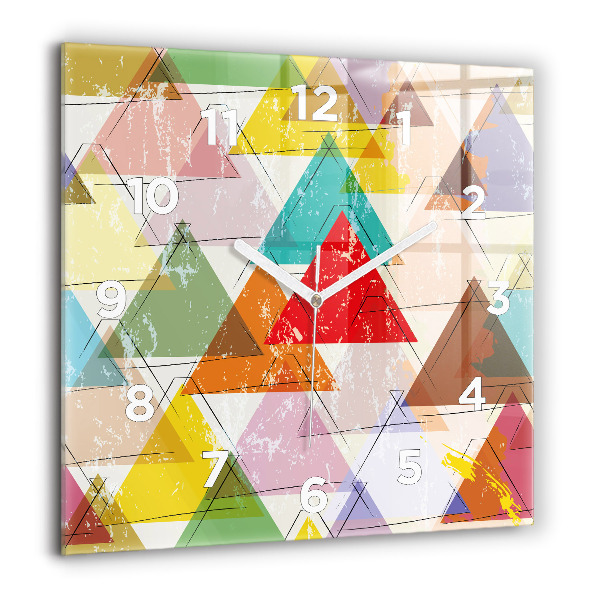 Square wall clock Geometric Triangles