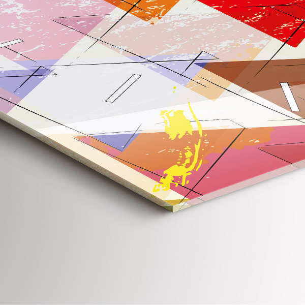 Square wall clock Geometric Triangles