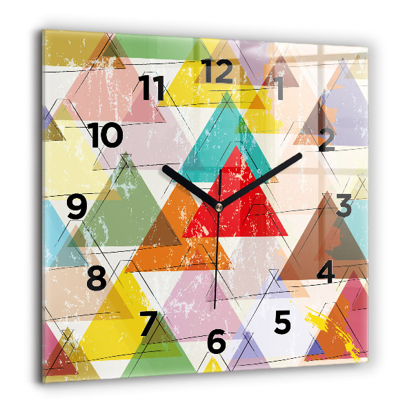 Square wall clock Geometric Triangles