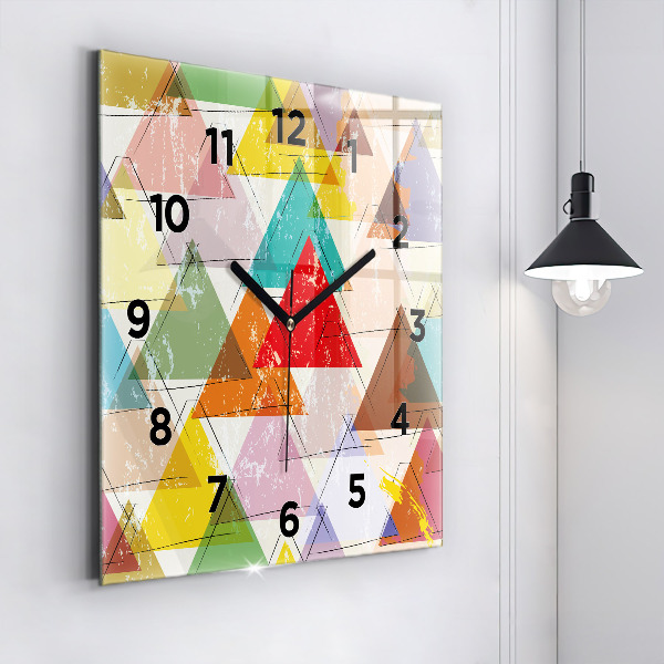 Square wall clock Geometric Triangles