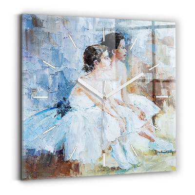 Square wall clock Young ballerinas
