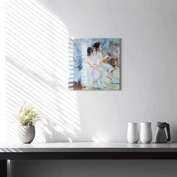 Square wall clock Young ballerinas
